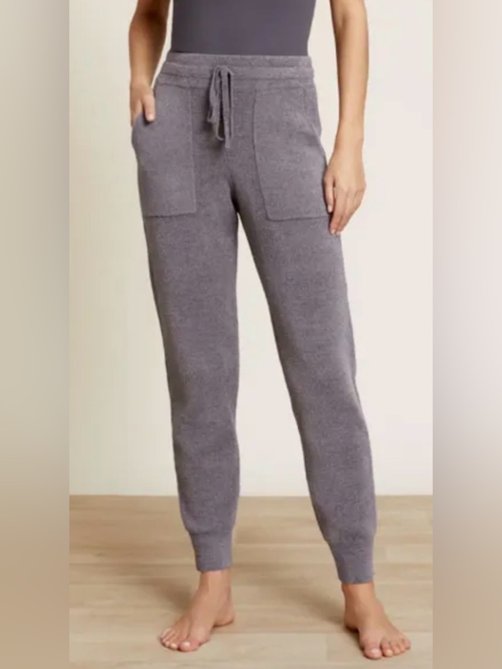 Barefoot Dreams Gray Joggers Cozy Chic Ultra Lite Size Small Soft Cute 💎EUC